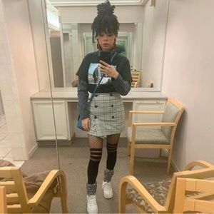 Button-up, wrap mini skirt